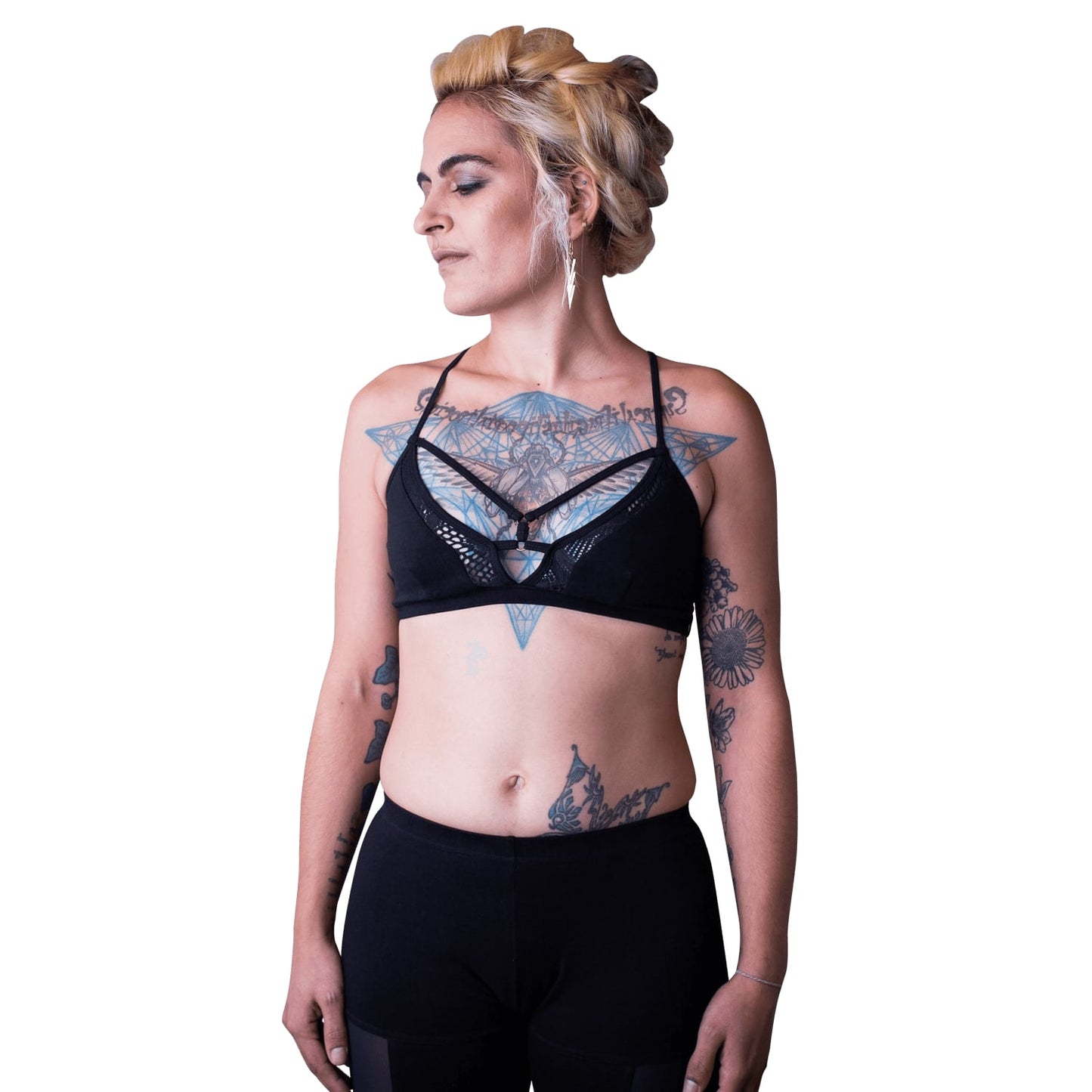 Strappy Bra - Bra Top, Bralette, Bustier, Yoga Top - black