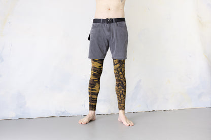 Tiger & Leopard look Leggings - Batik, Tie-Dye - unisex - black-beige-yellow