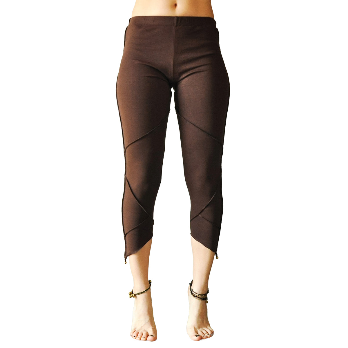 Dreiviertel Leggings mit Glöckchen - braun