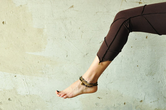 Three-Quarter Leggings with Bells - brown