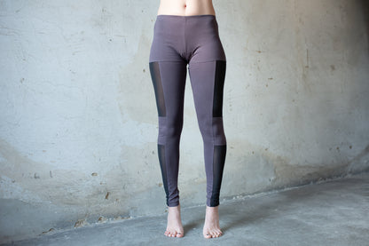 Mesh Leggings - Leggings with transparent mesh fabric - gray