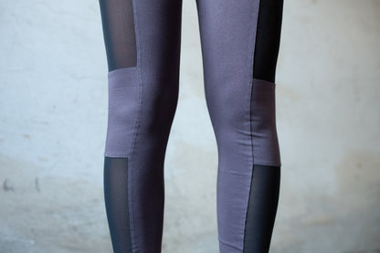 Mesh Leggings - Leggings with transparent mesh fabric - gray