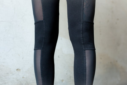 Mesh Leggings - Leggings with transparent mesh fabric - black