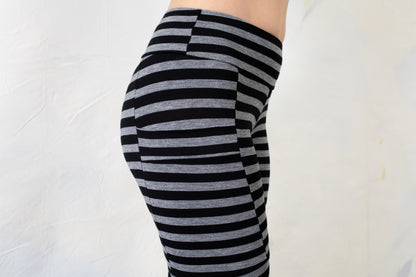 Ringle Leggings - with pocket - Striped Leggings - black-gray