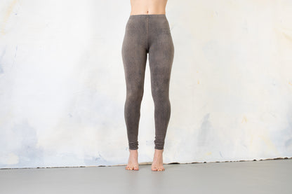 Leggings abstract Bricks - unisex - indigo-beige