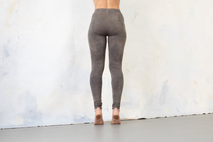 Leggings abstract Bricks - unisex - indigo-beige