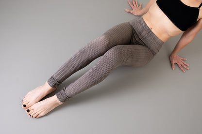 Leggings abstract Bricks - unisex - indigo-beige