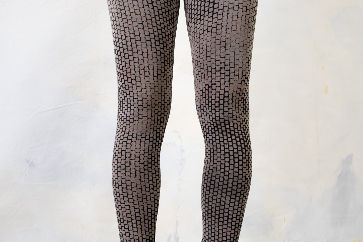 Leggings abstrakte Ziegelsteine - unisex - indigo-beige