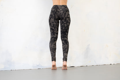 Leggings abstract Bricks - unisex - smokey - black-gray-beige