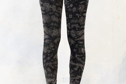 Leggings abstrakte Ziegelsteine - unisex - smokey - schwarz-grau-beige