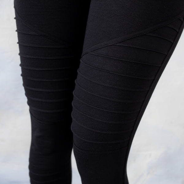 Leggings with Seam Structure - black