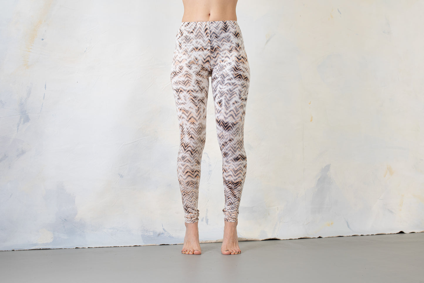 Leggings mit abstraktem Wellenmuster - Unterwasseroptik - terracotta