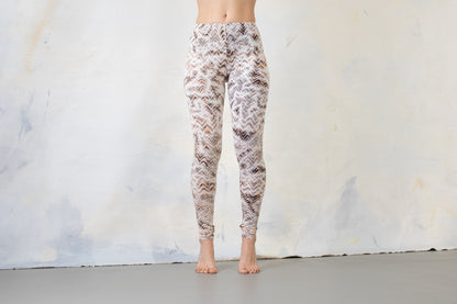 Leggings mit abstraktem Wellenmuster - Unterwasseroptik - terracotta