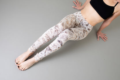 Leggings mit abstraktem Wellenmuster - Unterwasseroptik - terracotta