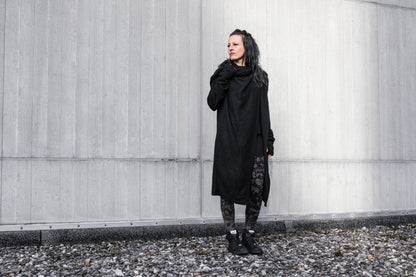 Long Coat - Cardigan - gender neutral - black