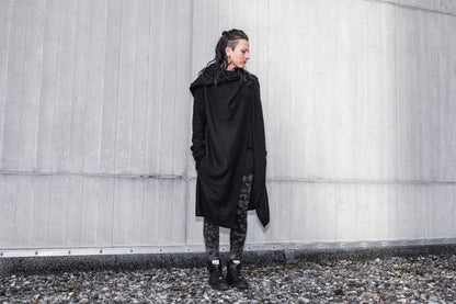 Long Coat - Cardigan - gender neutral - black