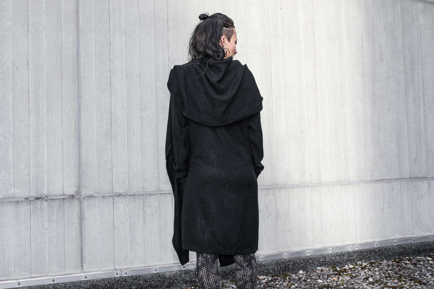 Long Coat - Cardigan - gender neutral - black