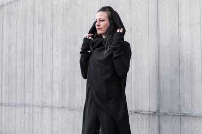 Long Coat - Cardigan - gender neutral - black