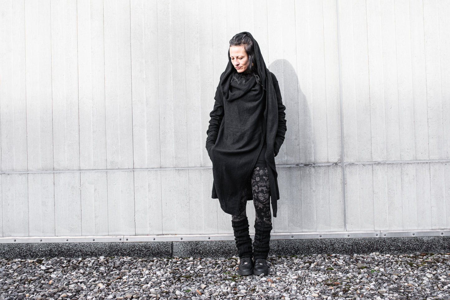 Long Coat - Cardigan - gender neutral - black