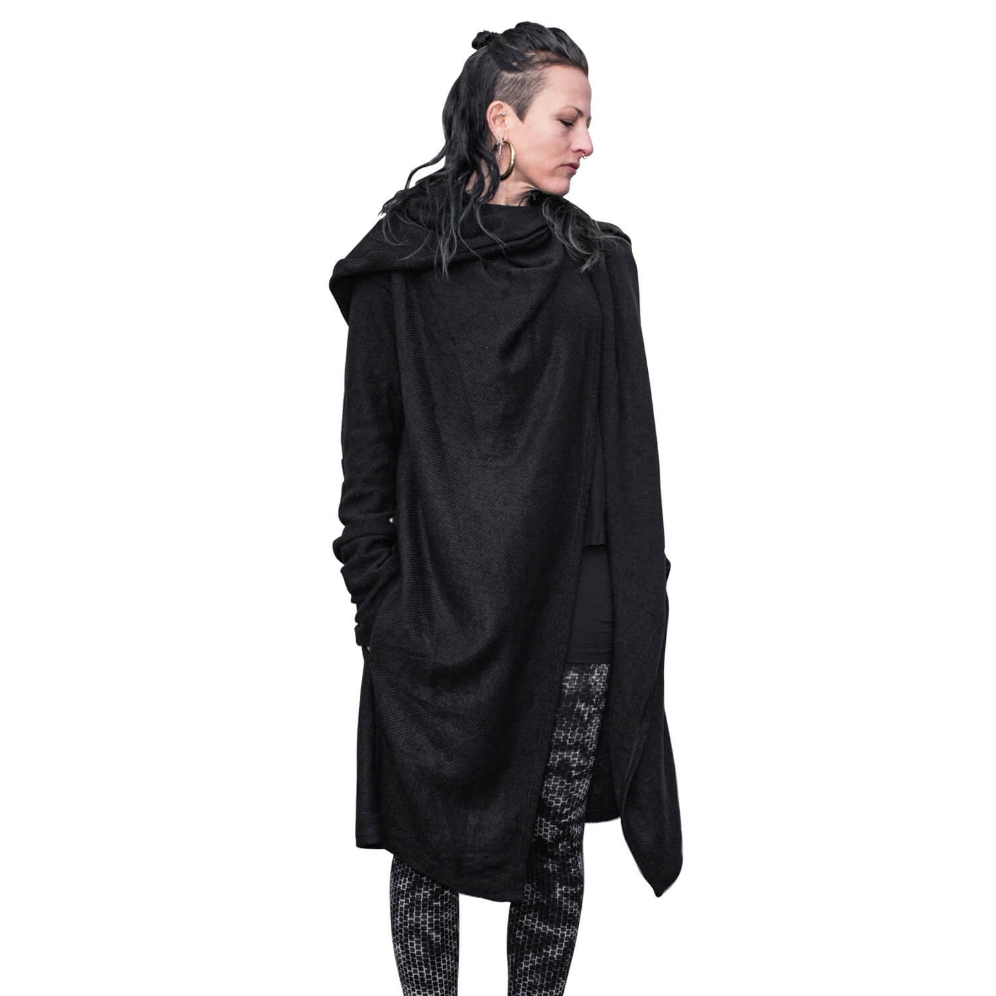 Long Coat - Cardigan - gender neutral - black