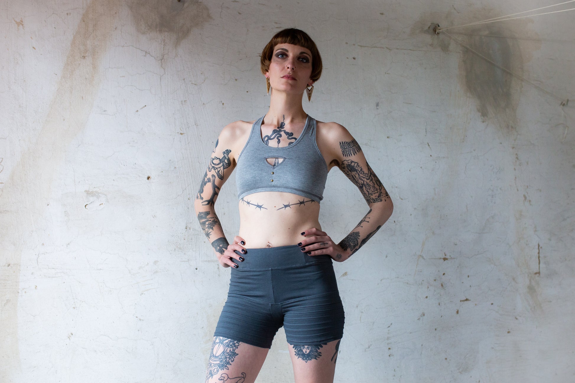 Shorts with Seams Short Pants, Hot Pants, Yoga Shorts light gray XS