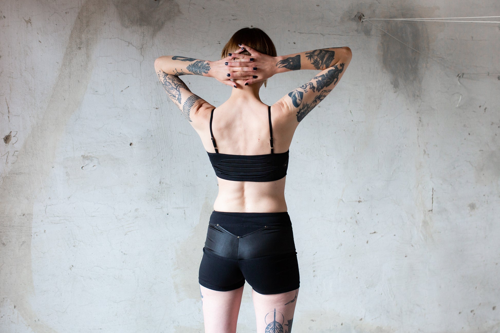 Shorts with Rivets Short Pants, Hot Pants, Yoga Shorts black XS