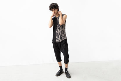 Tank Top Abstract Bricks - asymmetrical - black-beige-gray