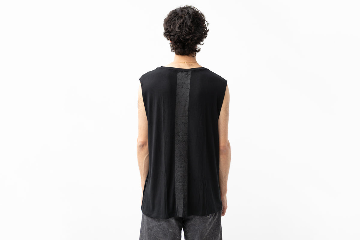 Tanktop mit schwarzem Siebdruck-Streifen - schwarz