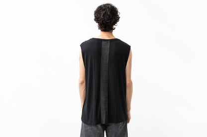 Tank Top with black Screen-Printed Stripe - black