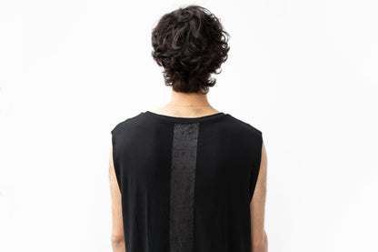 Tank Top with black Screen-Printed Stripe - black