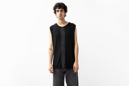 Tank Top with black Screen-Printed Stripe - black