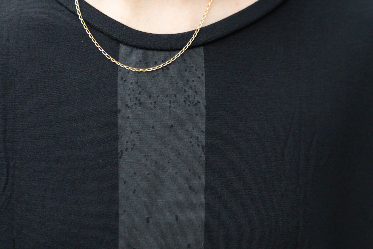 Tank Top with black Screen-Printed Stripe - black
