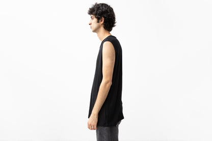 Tank Top with black Screen-Printed Stripe - black