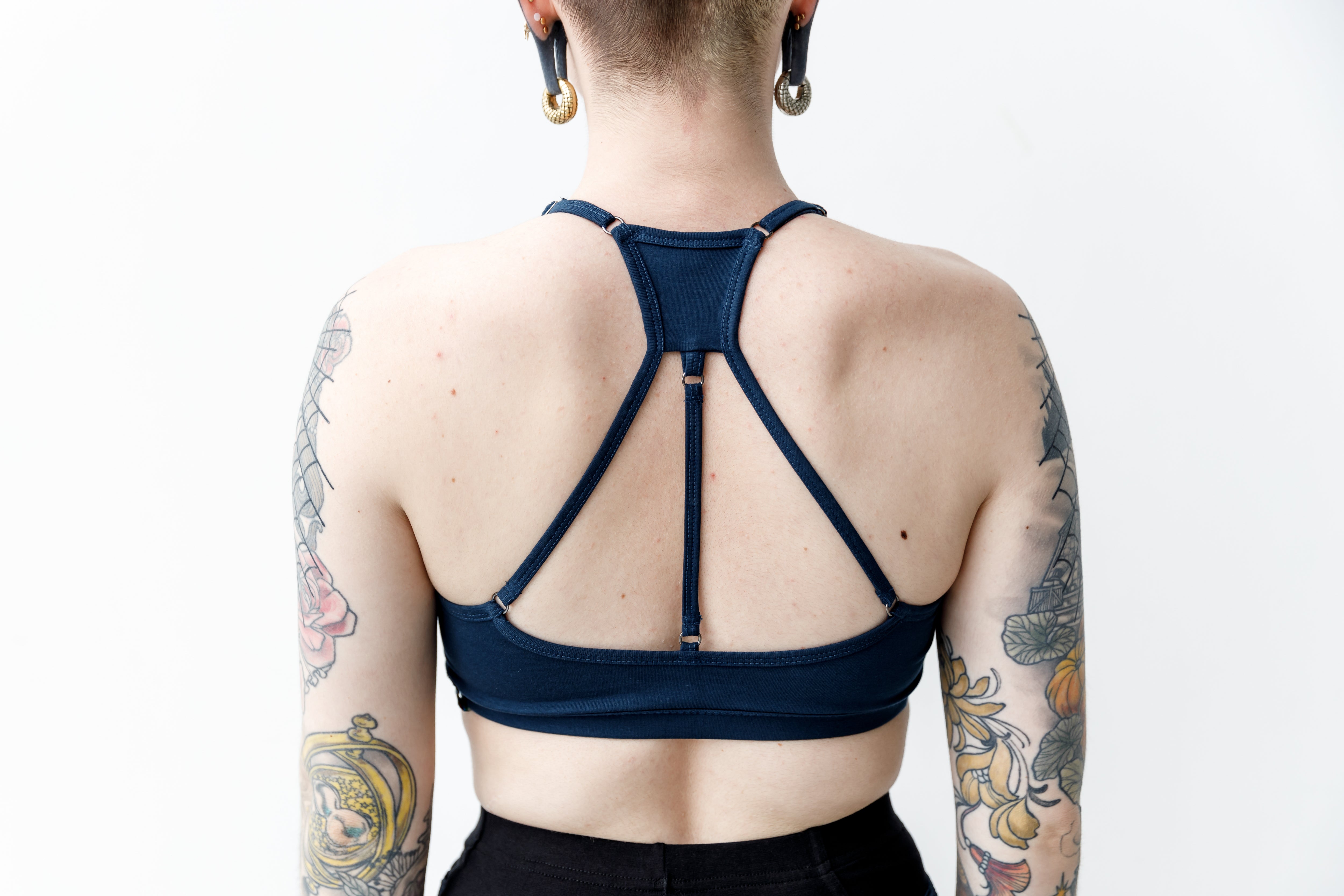 Riemchen BH - mit Messingdetail - Bralette, Bustier - petrol-blau