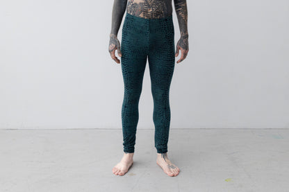 Leggings with an abstract Alligator Pattern - unisex - blue-green