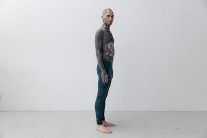 Leggings with an abstract Alligator Pattern - unisex - blue-green