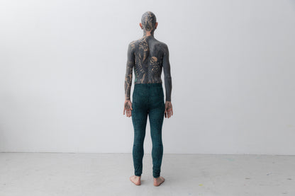 Leggings with an abstract Alligator Pattern - unisex - blue-green