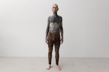 Leggings mit abstraktem Alligator-Muster - unisex - rostbraun-apricot