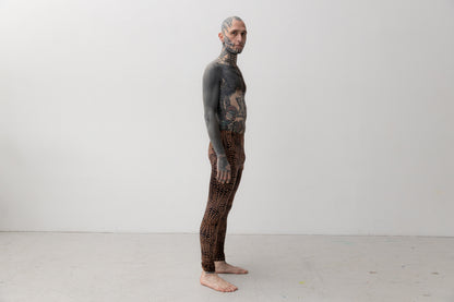 Leggings mit abstraktem Alligator-Muster - unisex - rostbraun-apricot