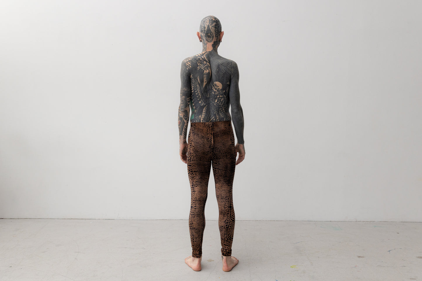 Leggings mit abstraktem Alligator-Muster - unisex - rostbraun-apricot