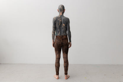 Leggings mit abstraktem Alligator-Muster - unisex - rostbraun-apricot