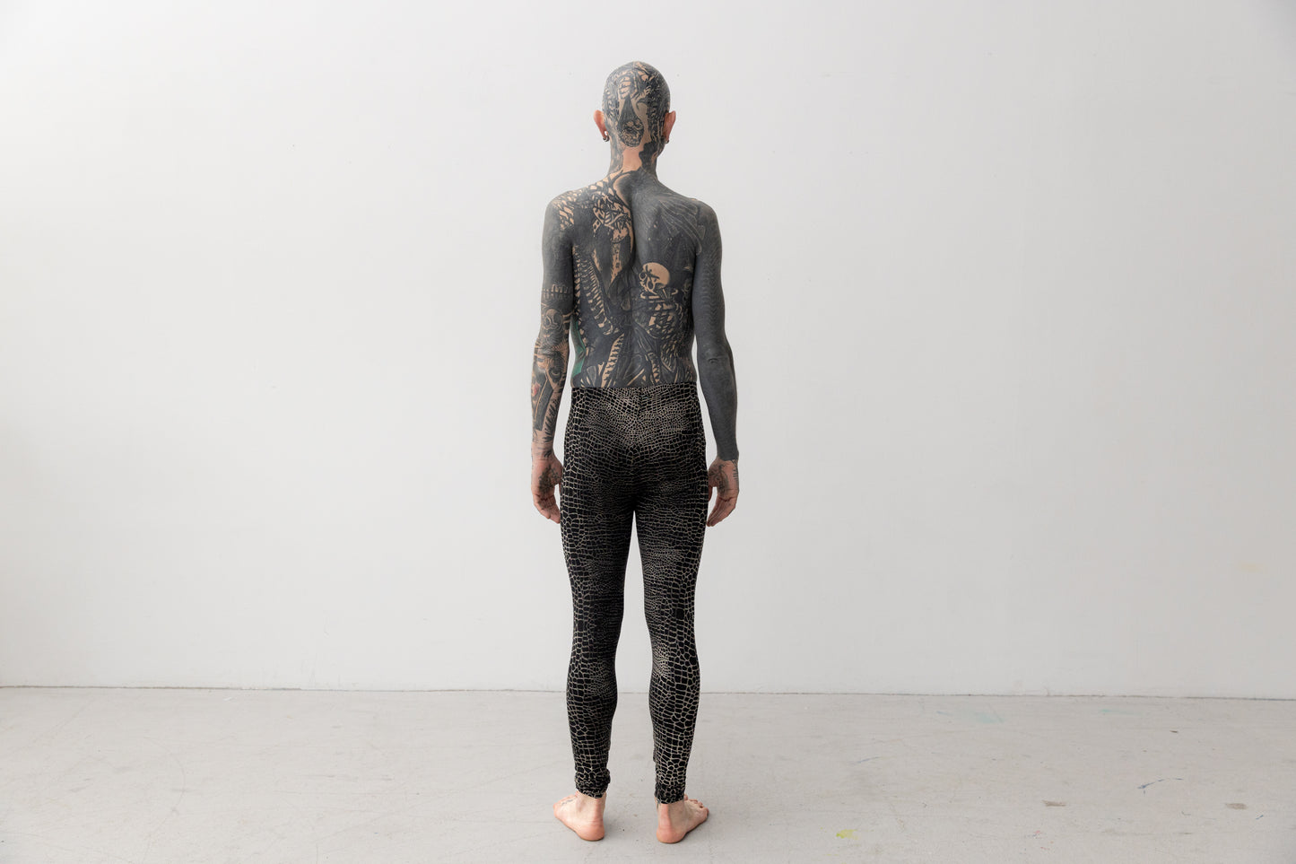 Leggings mit abstraktem Alligator-Muster - unisex - schwarz-grau-beige