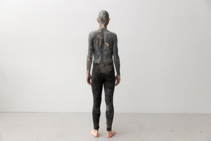 Leggings mit abstraktem Alligator-Muster - unisex - schwarz-grau-beige