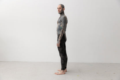 Leggings mit abstraktem Alligator-Muster - unisex - schwarz-grau-beige