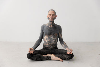 Leggings mit abstraktem Alligator-Muster - unisex - schwarz-grau-beige