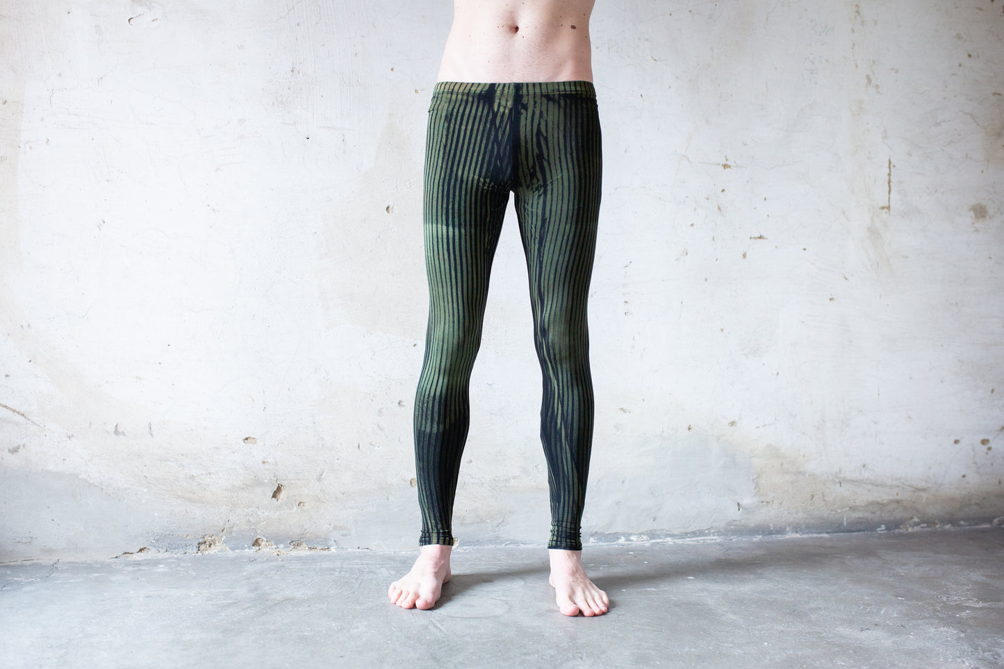 Leggings gestreift - Akrobatik, Yoga, Acroyoga - blauschwarz-türkis