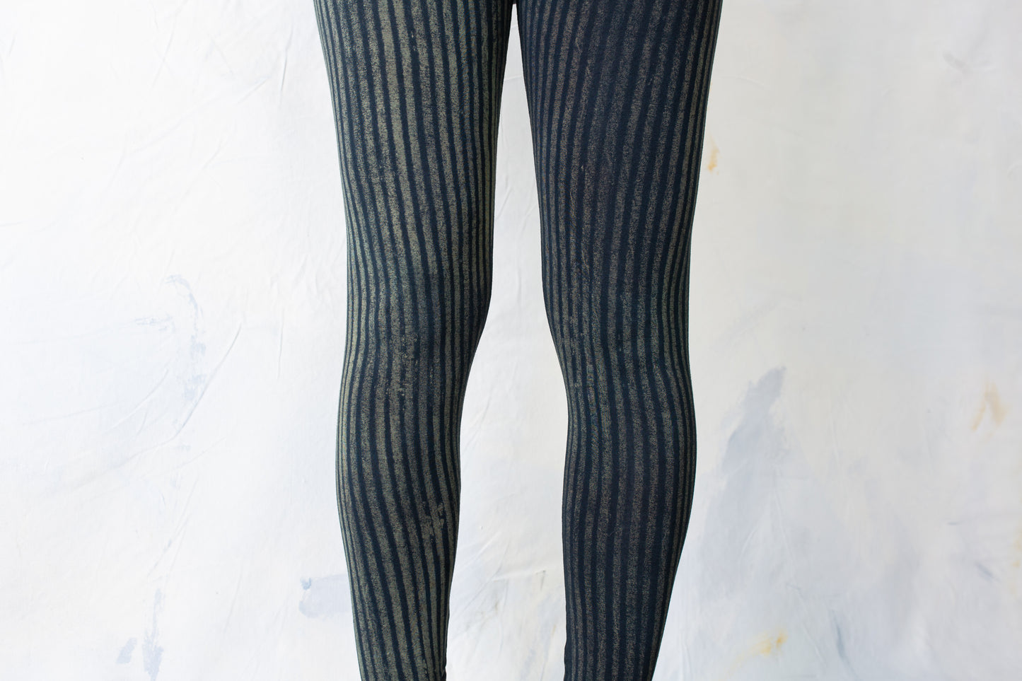 Leggings gestreift - Akrobatik, Yoga, Acroyoga - blauschwarz-türkis