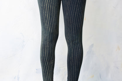 Leggings Striped - Acrobatics, Yoga, Acroyoga - dark blue-turquoise