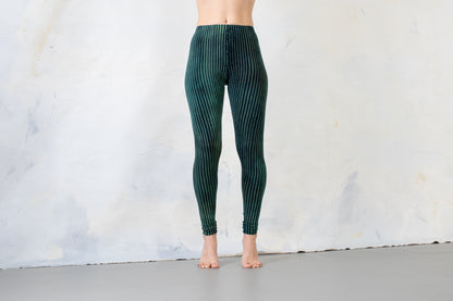 Leggings gestreift - Akrobatik, Yoga, Acroyoga - blauschwarz-türkis