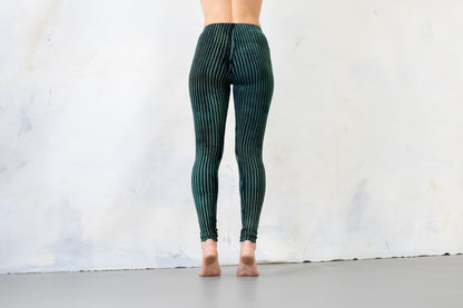 Leggings gestreift - Akrobatik, Yoga, Acroyoga - blauschwarz-türkis